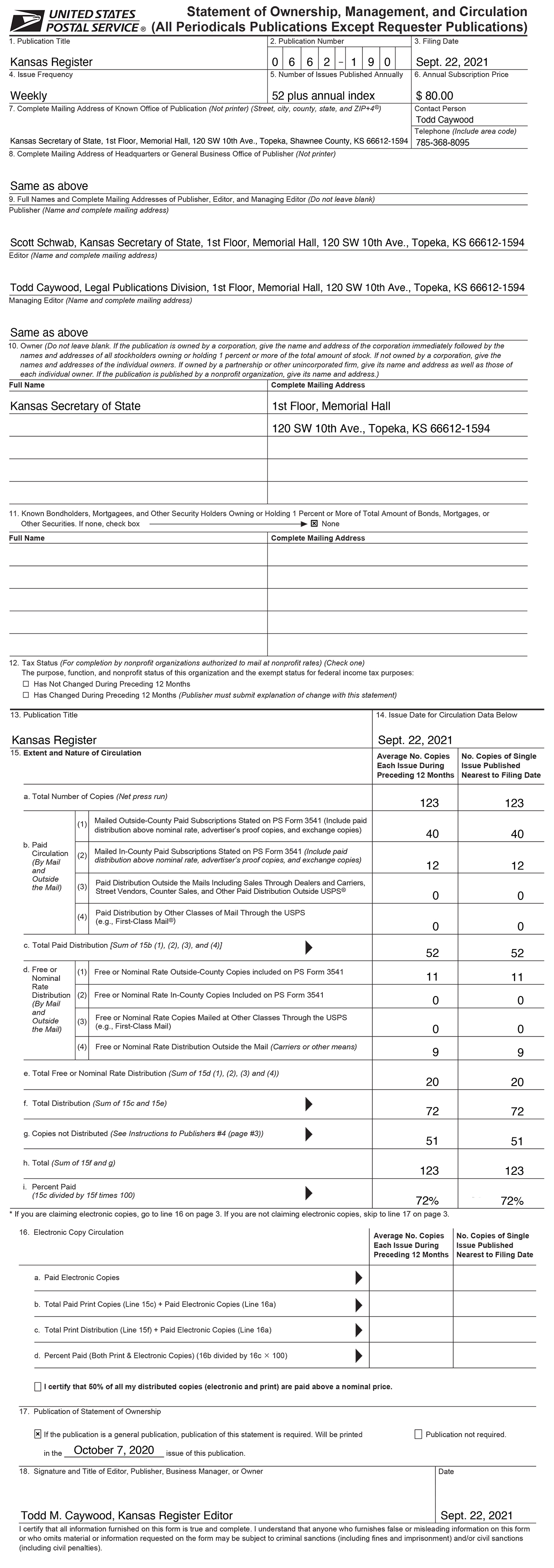 Notice of Annual Statement image